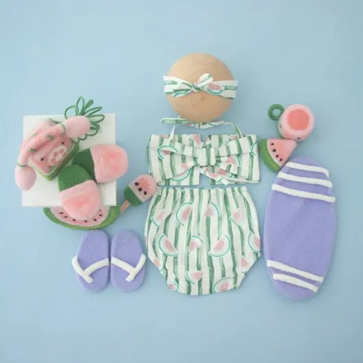 Baby Girl Beach Swimsuit Theme Set - Photography Props - Image 4